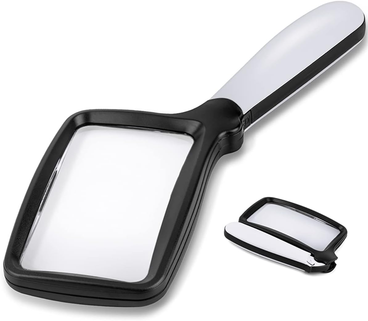 3x Rectangular LED Magnifier with Stand, Rechargeable Battery