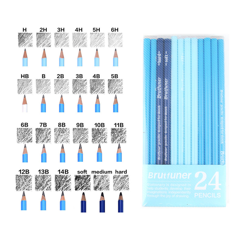  Drawing Pencils Set of 14 (B - 12B) Sketching Pencils for  Drawing, Shading & Doodling