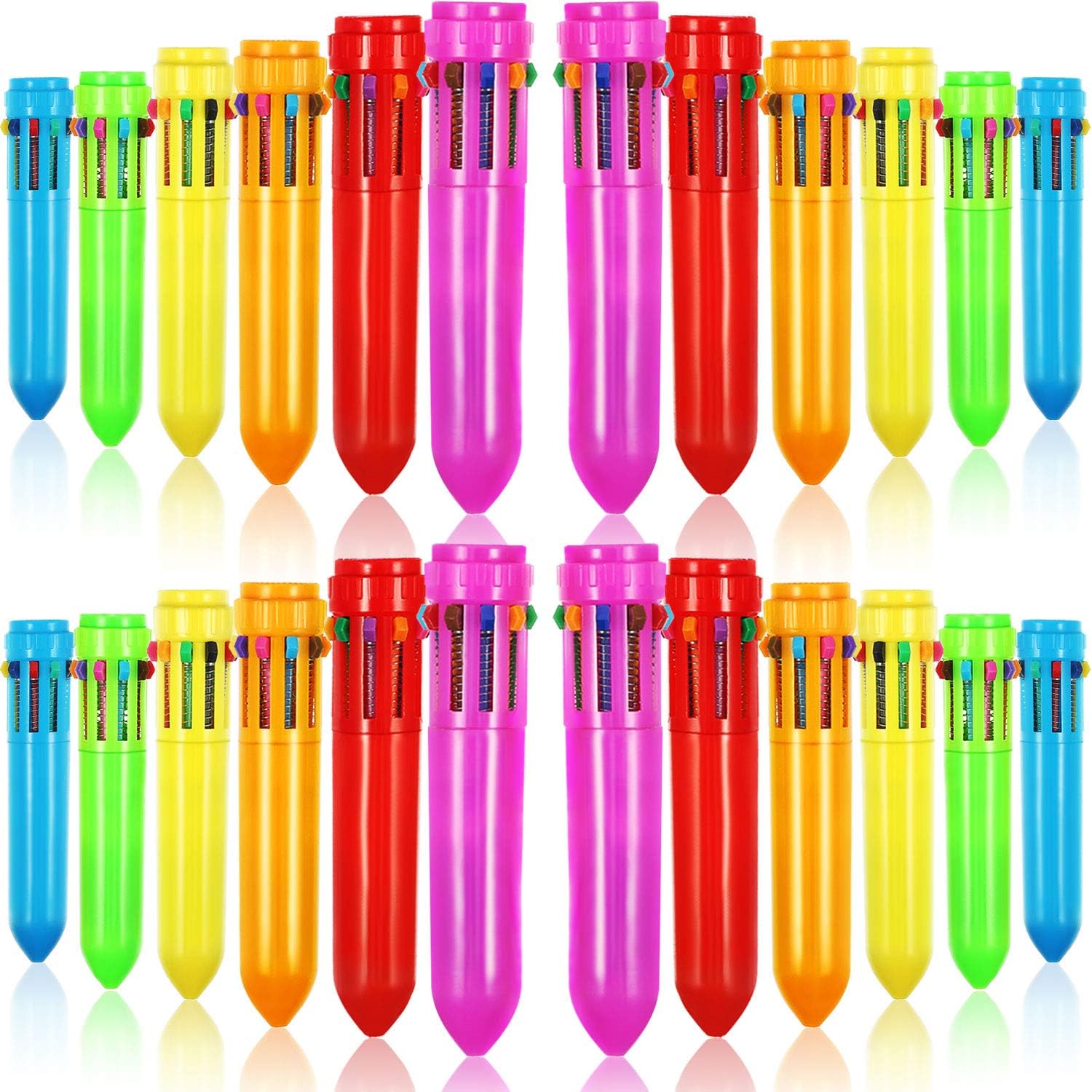 Confezione Penna A Sfera Penne Retrattili Multicolori 6 In 1 0,5