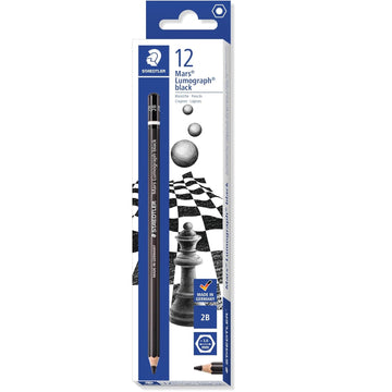 STAEDTLER Mars Lumograph Black Art Pencils,100B-2B,12 Pack