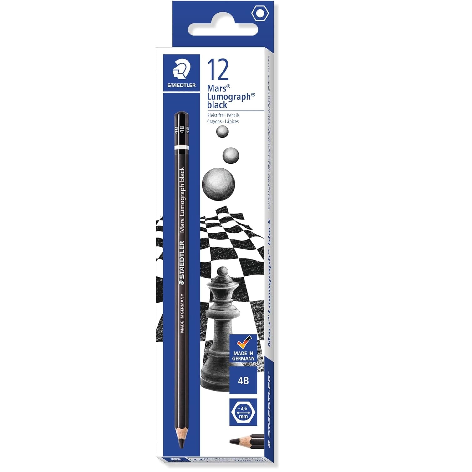 STAEDTLER Mars Lumograph Black Art Pencils,100B-4B,12 Pack