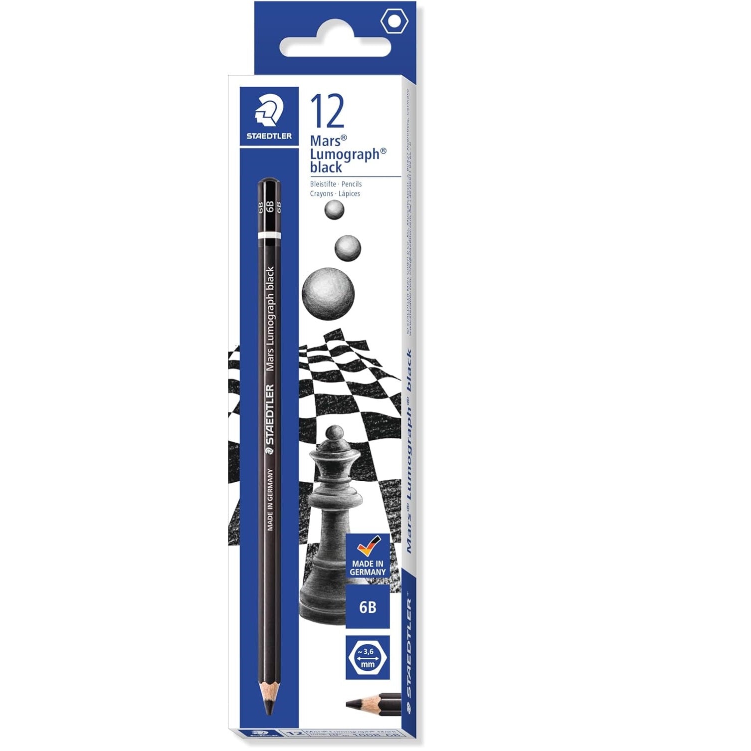 STAEDTLER Mars Lumograph Black Art Pencils,100B-6B,12 Pack