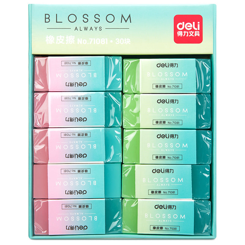 DELI 71081 BLOSSOM Pencil Erasers 12 Pack