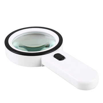 30X Handheld Large Magnifying Glass 12 LED Lighted Magnifier