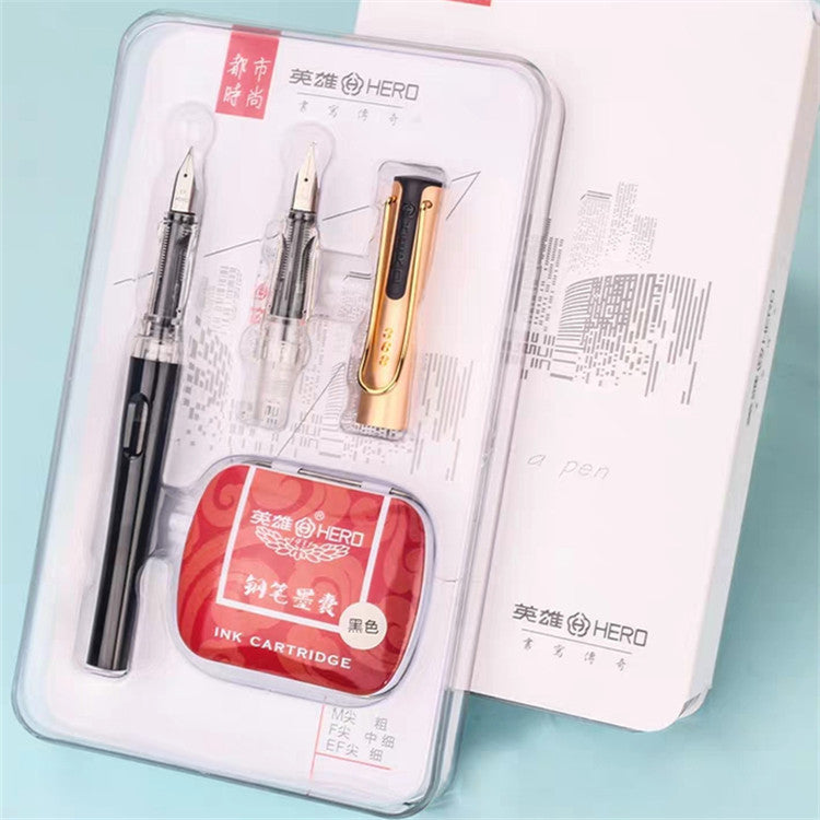 Hero 368 EF + F Urban Fashion Fountain Pen Set