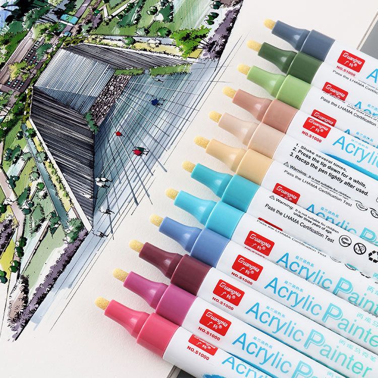 Guangna Pastel Paint Acrylic Marker Pens,3mm Medium Tip,36 Colors