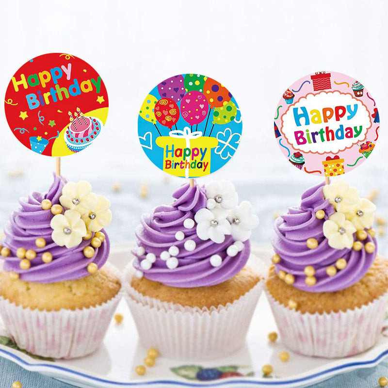 1000 Labels Happy Birthday Stickers Round 1 inch