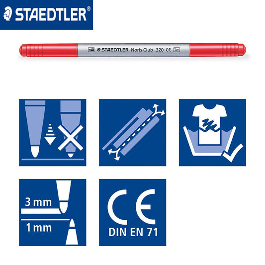 Staedtler Noris Club Double Ended Fibre Tips (Pack of 10) 320 NWP10