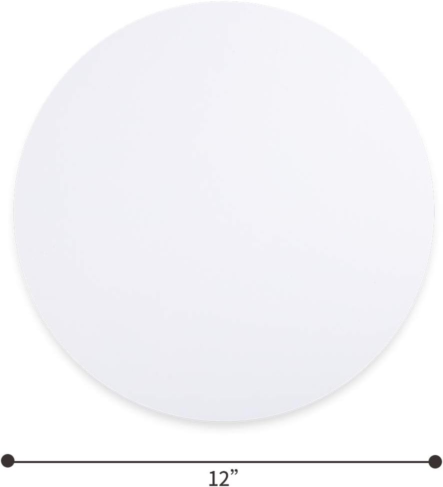 12 Inch Round Canvas Panel Board for Painting 6 Pack