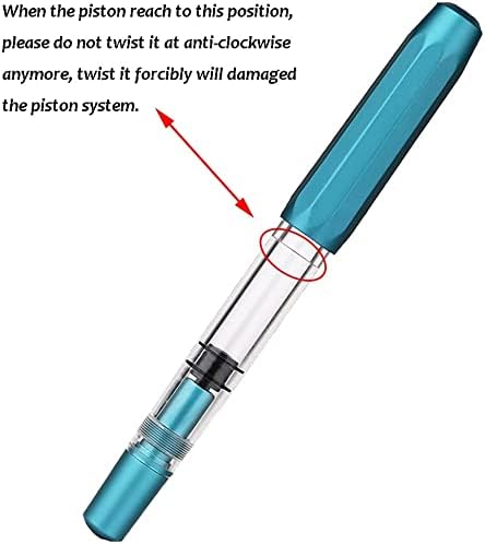 MAJOHN T1 Piston Fountain Pen,Aluminium Transparent,0.5mm Fine Nib