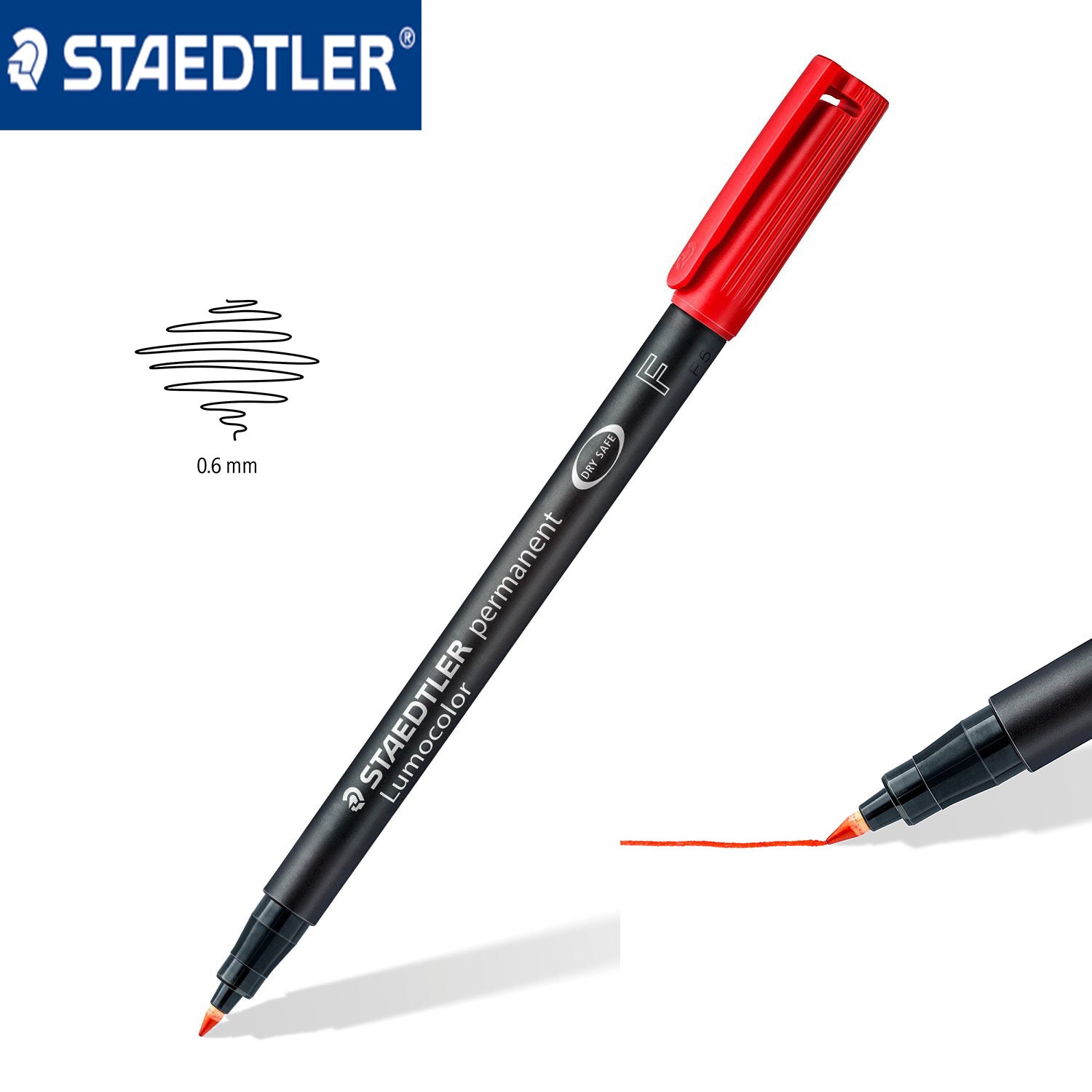 Staedtler Lumocolor 318F Permanent Markers Fine Tip 0.6mm,4 Color