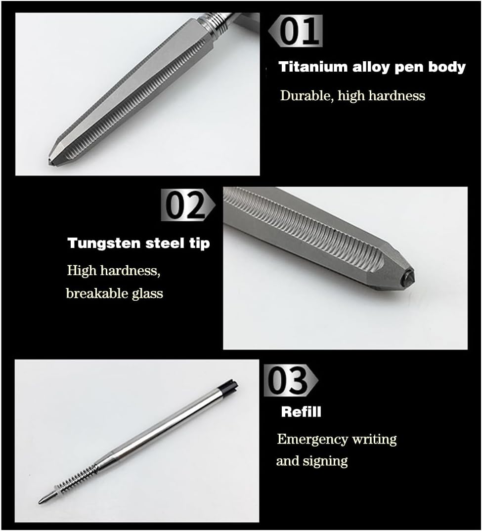 Multifunctional Pocket EDC Titanium Ballpoint Pen