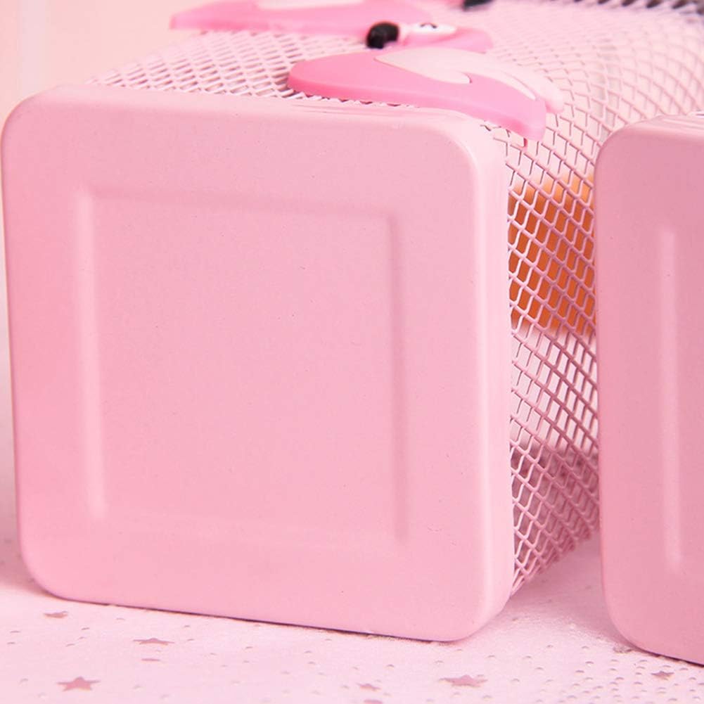 2 Pack Metal Cute Pen Pencil Holder Square Pink Flamingo