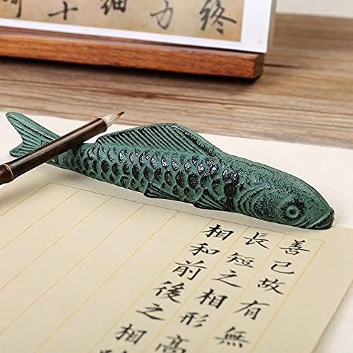 Chinese Calligraphy Paperweight,Iron Fish Carp 18CM