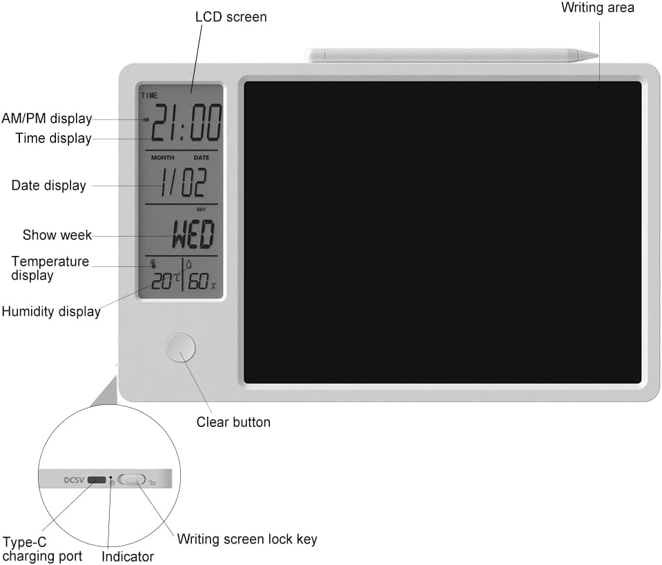 Desktop Electronic Calendar Handwriting Board