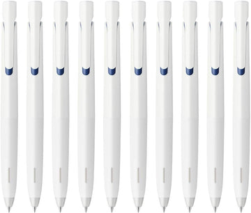 Zebra Blen Oil-Based Ballpoint Pen,White Shaft,Blue Ink,10 Pieces