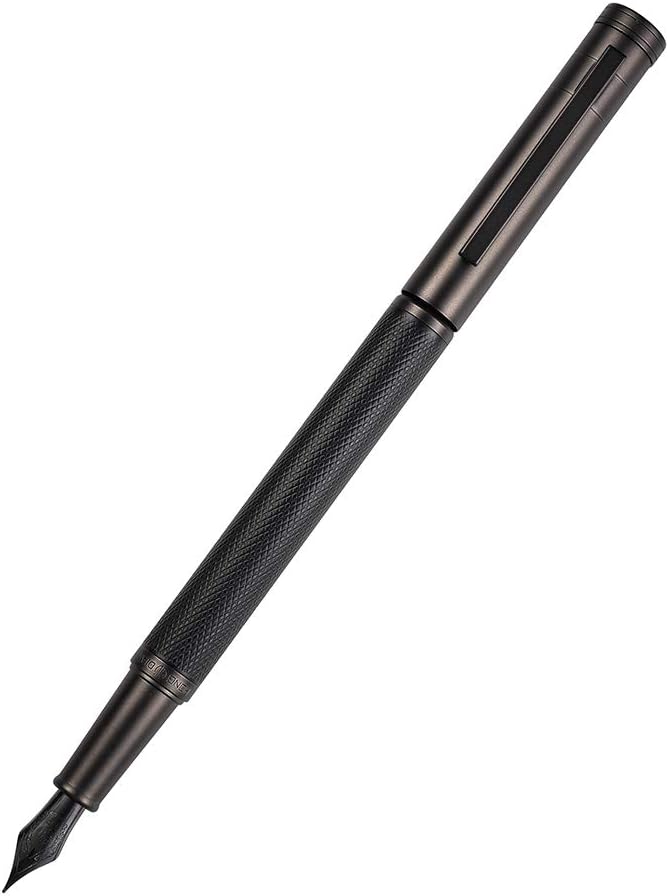 Hongdian Matte Black/Silver Forest Fountain Pen