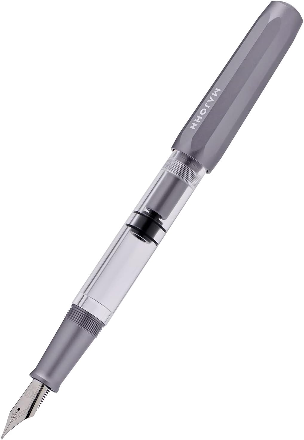 MAJOHN T1 Piston Fountain Pen,Aluminium Transparent,0.5mm Fine Nib