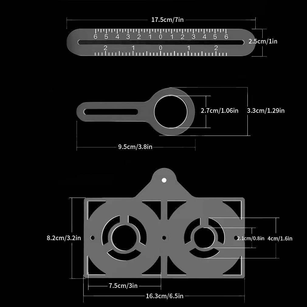 16-Sided Angle Construction Ruler with Hole Punch Locator