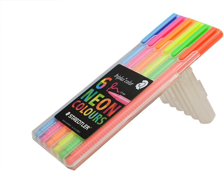 STAEDTLER 323 Triplus Color Fibre-Tip Pens,1.0 mm,6 Neon Colours