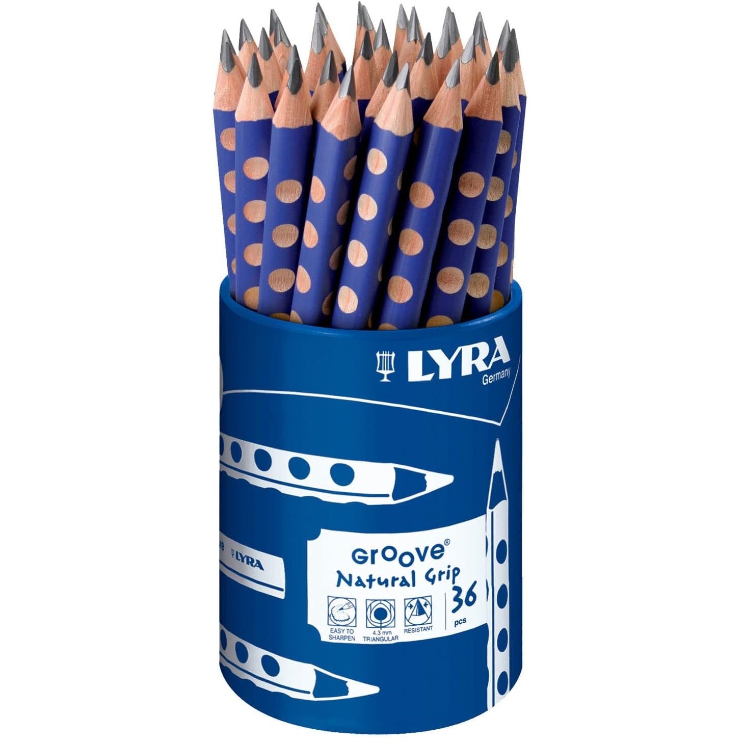 LYRA Groove Graphite Triangular B Pencils,36 Pieces