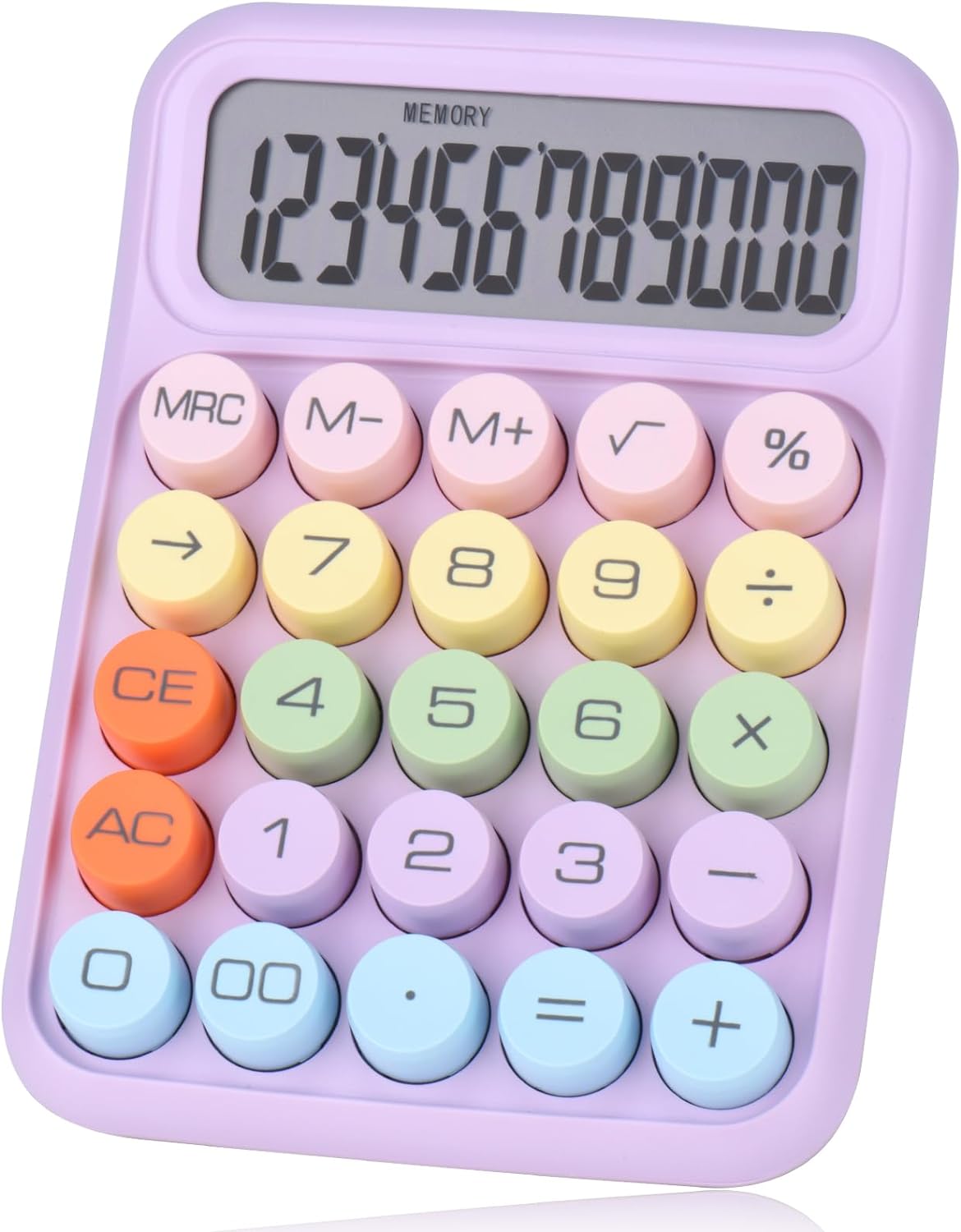 Colorful Candy Mechanical Pushbutton Calculator,12 Digit