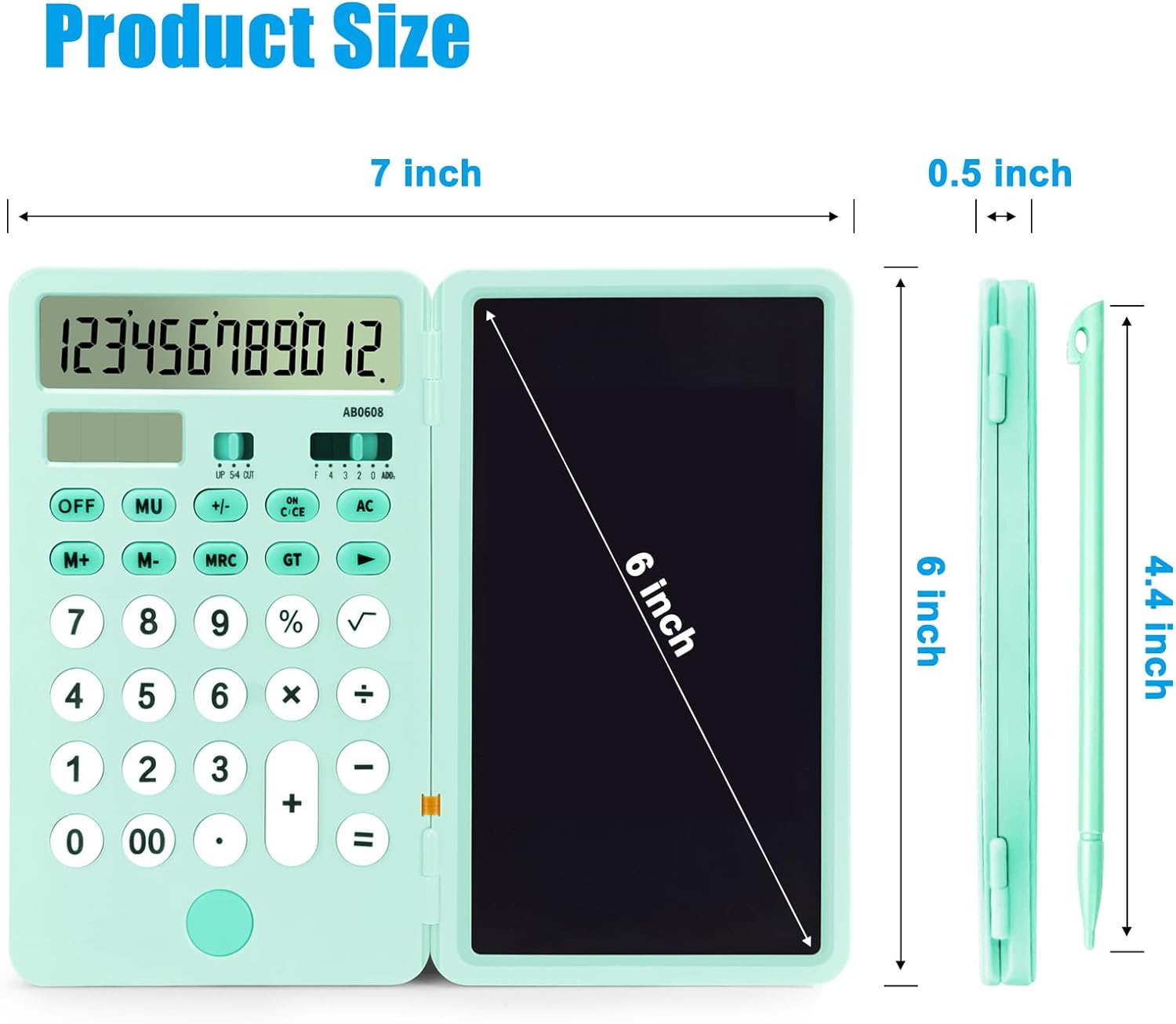 Calculator with LCD Writing Tablet Rechargeable and Solar Power