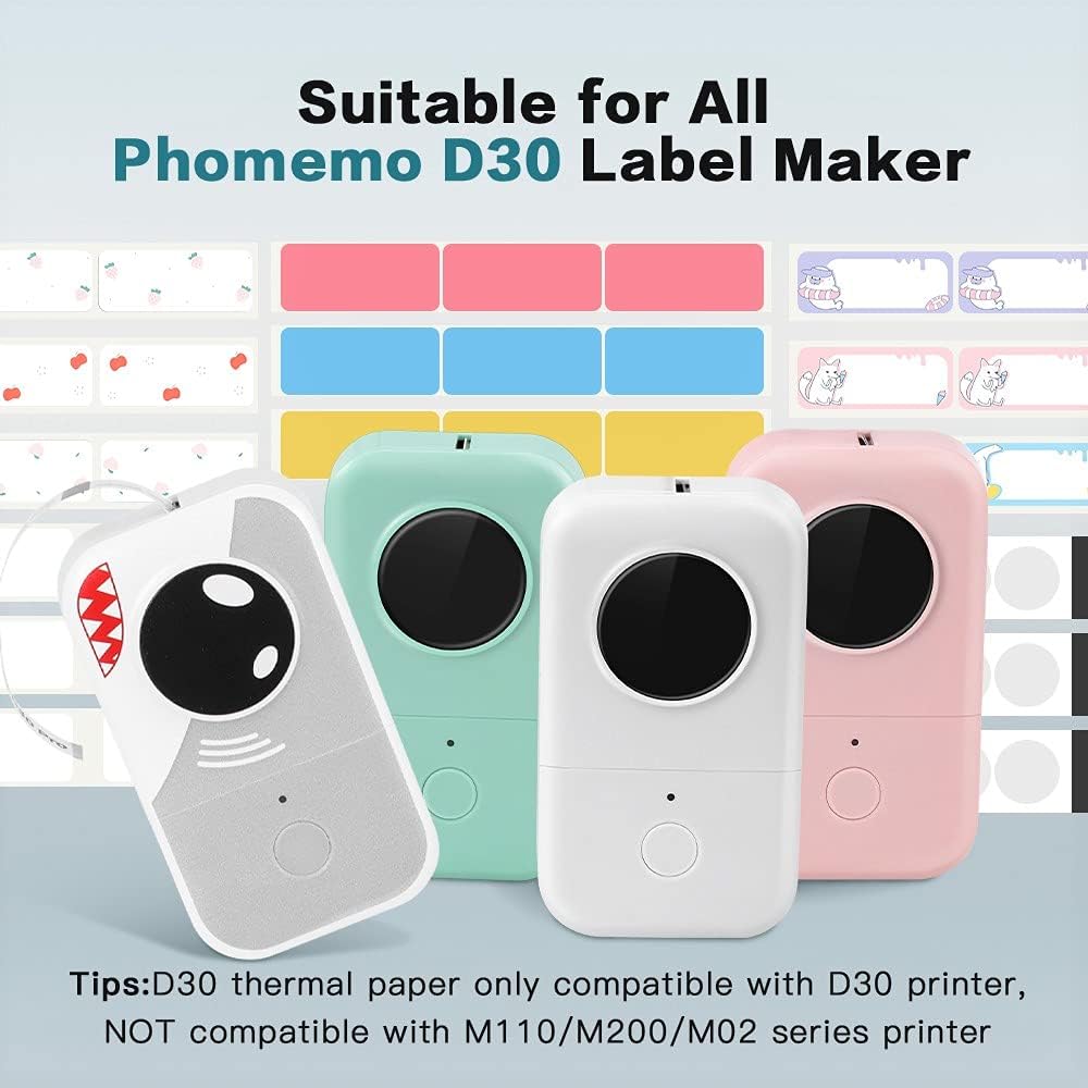 Phomemo D30 Adhesive Galaxy Label Paper (12mm X 40mm) White,3 Roll