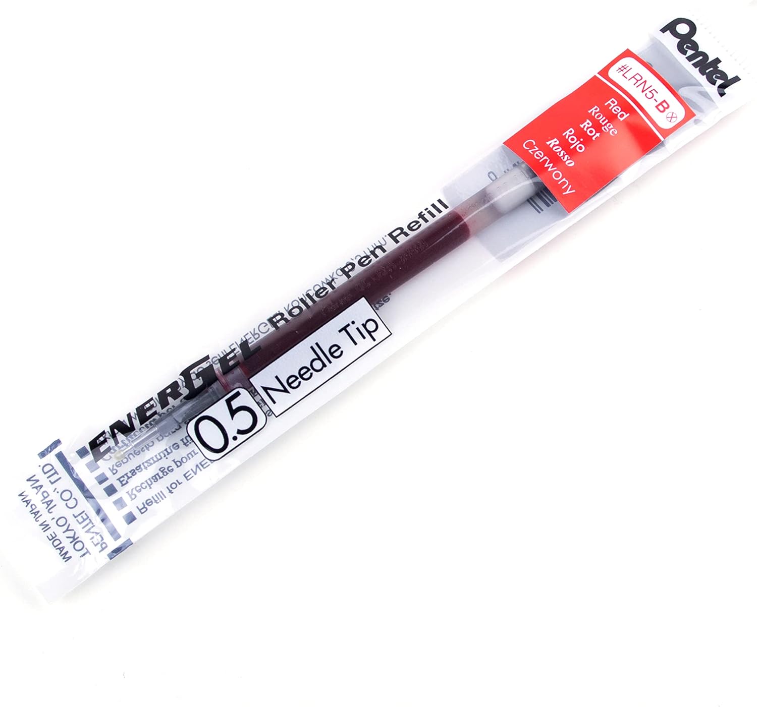 Pentel Refill Ink for EnerGel Gel Pen,0.5mm,Needle Tip,Box of 12