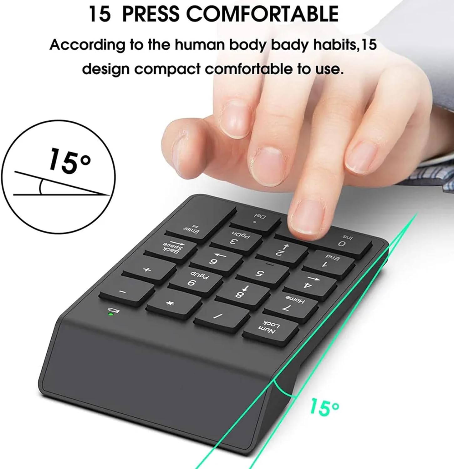 Wireless Numeric Keypad Number Pad USB for Laptop