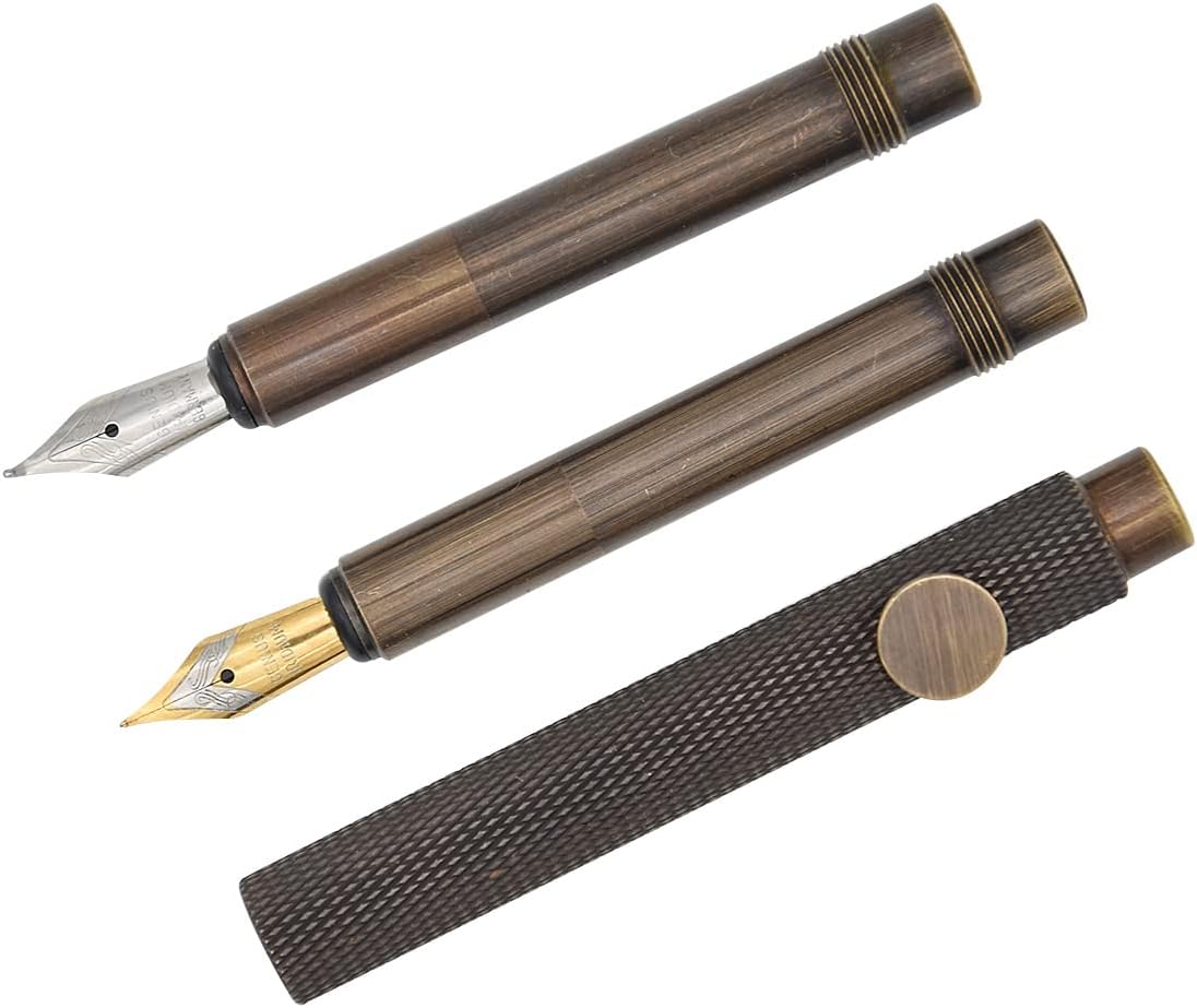 Retro Brass Metal Mini Pocket Short Fountain Pen