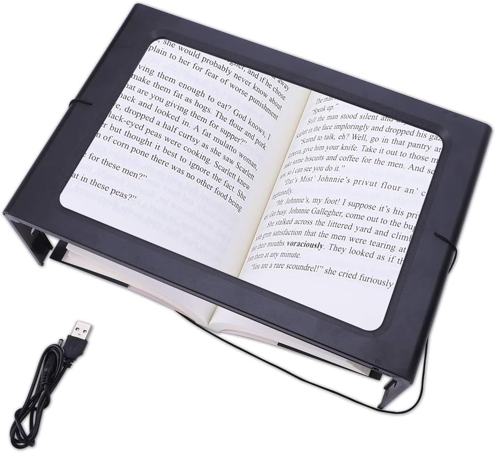 Large Magnifying Glass Hands-Free Full-Page 2.5X Magnifier