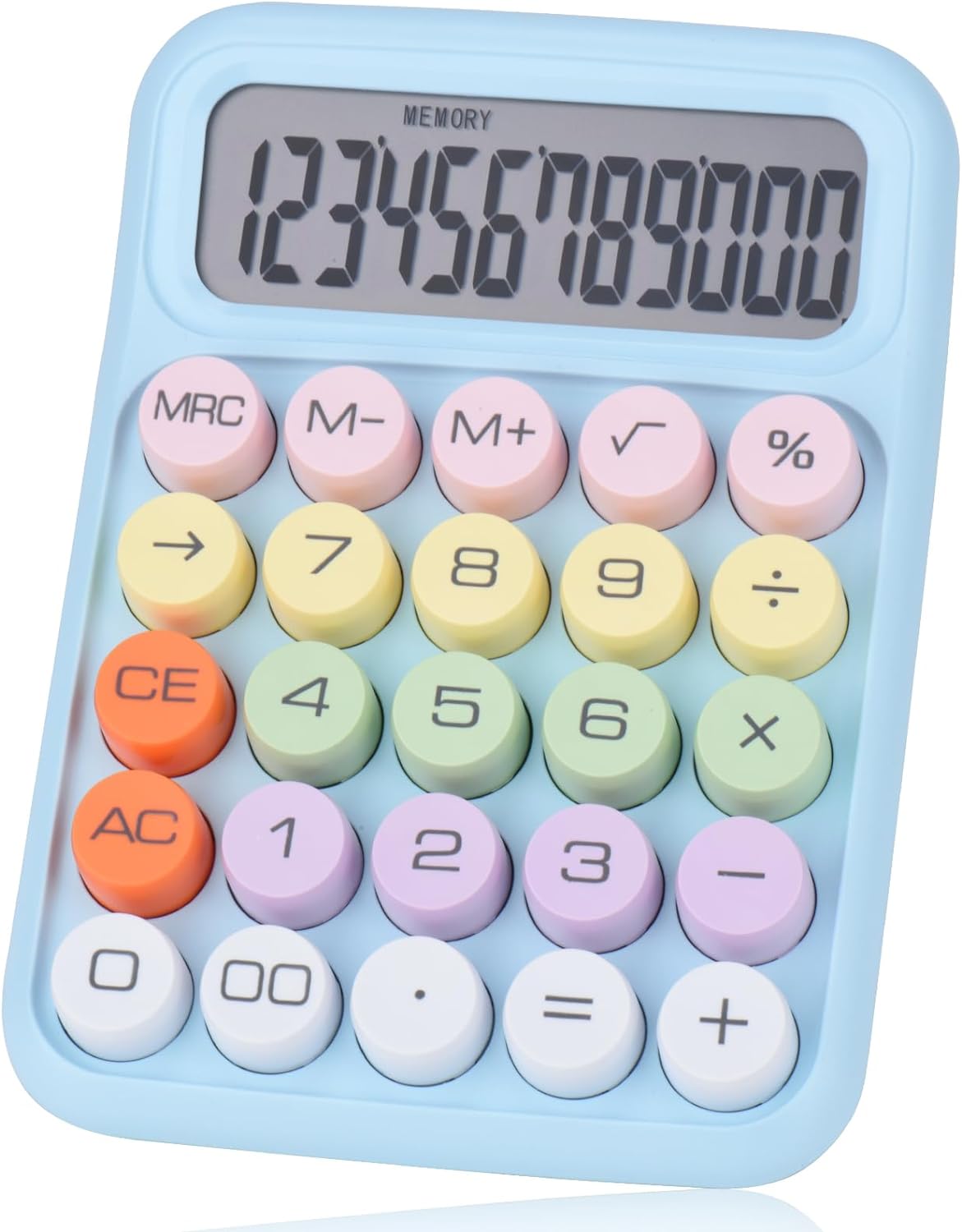 Colorful Candy Mechanical Pushbutton Calculator,12 Digit