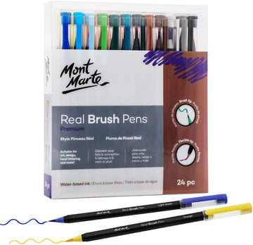 Mont Marte Premium 24 Watercolor Real Brush Pens