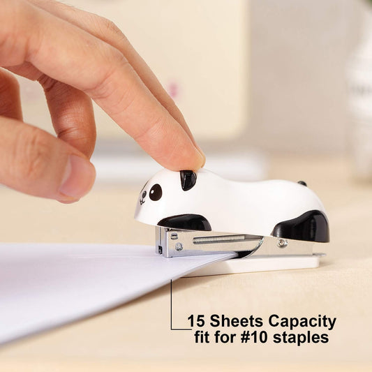 Deli Mini Cute Panda Desktop Stapler with 1000pcs Staples