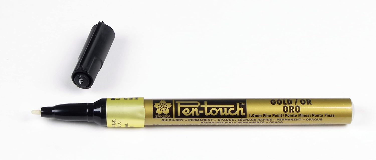 Sakura Pen-Touch Paint Marker 0.7/1.0/2.0mm Metallic Gold Color,4 Pack