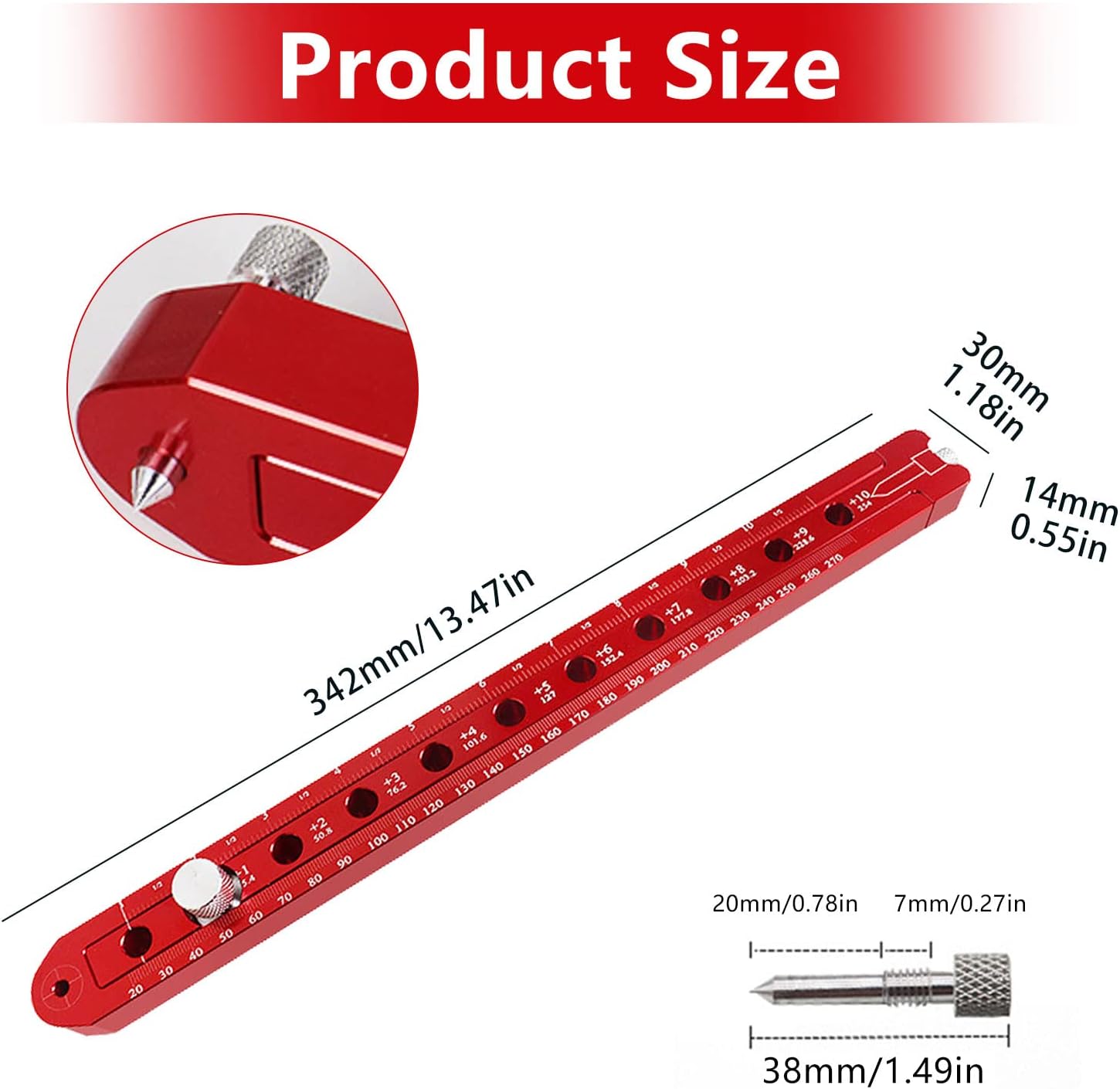 Aluminum Woodworking Compass Scriber Circle Ruler 340MM