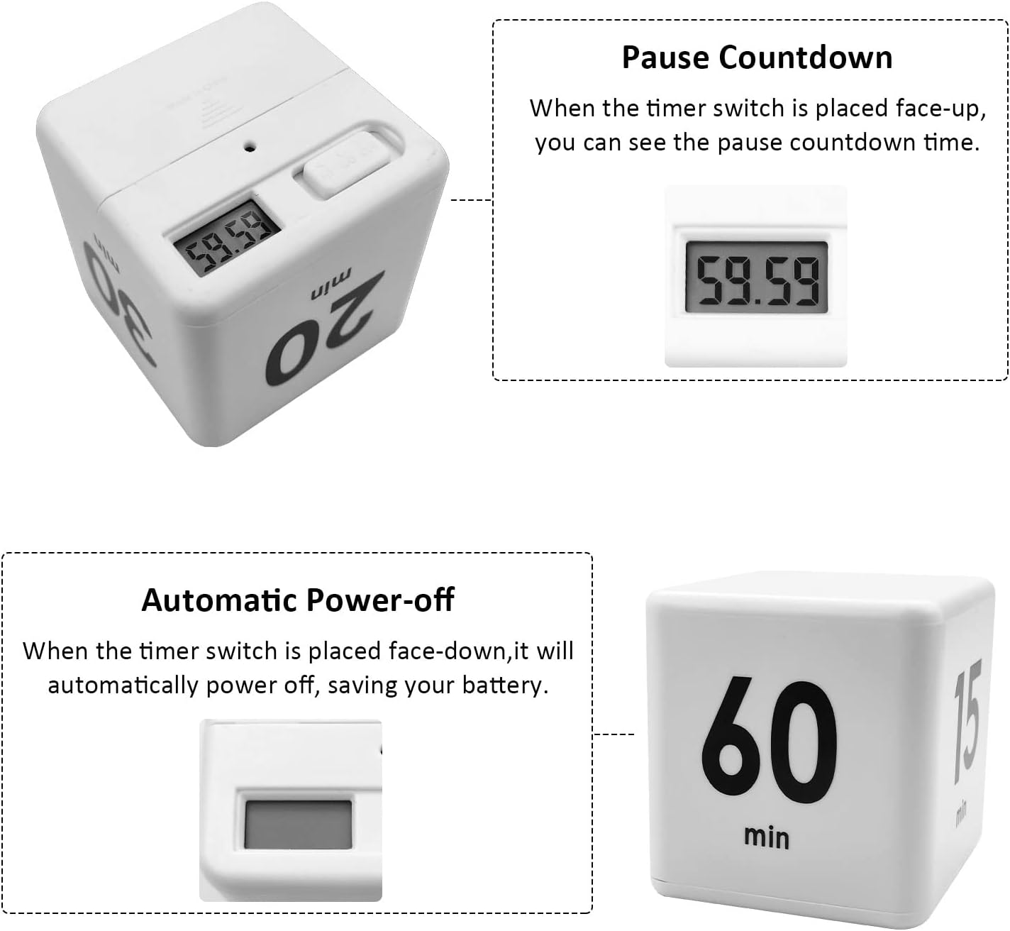 Cube Timer 15 20 30 60 Minutes Countdown