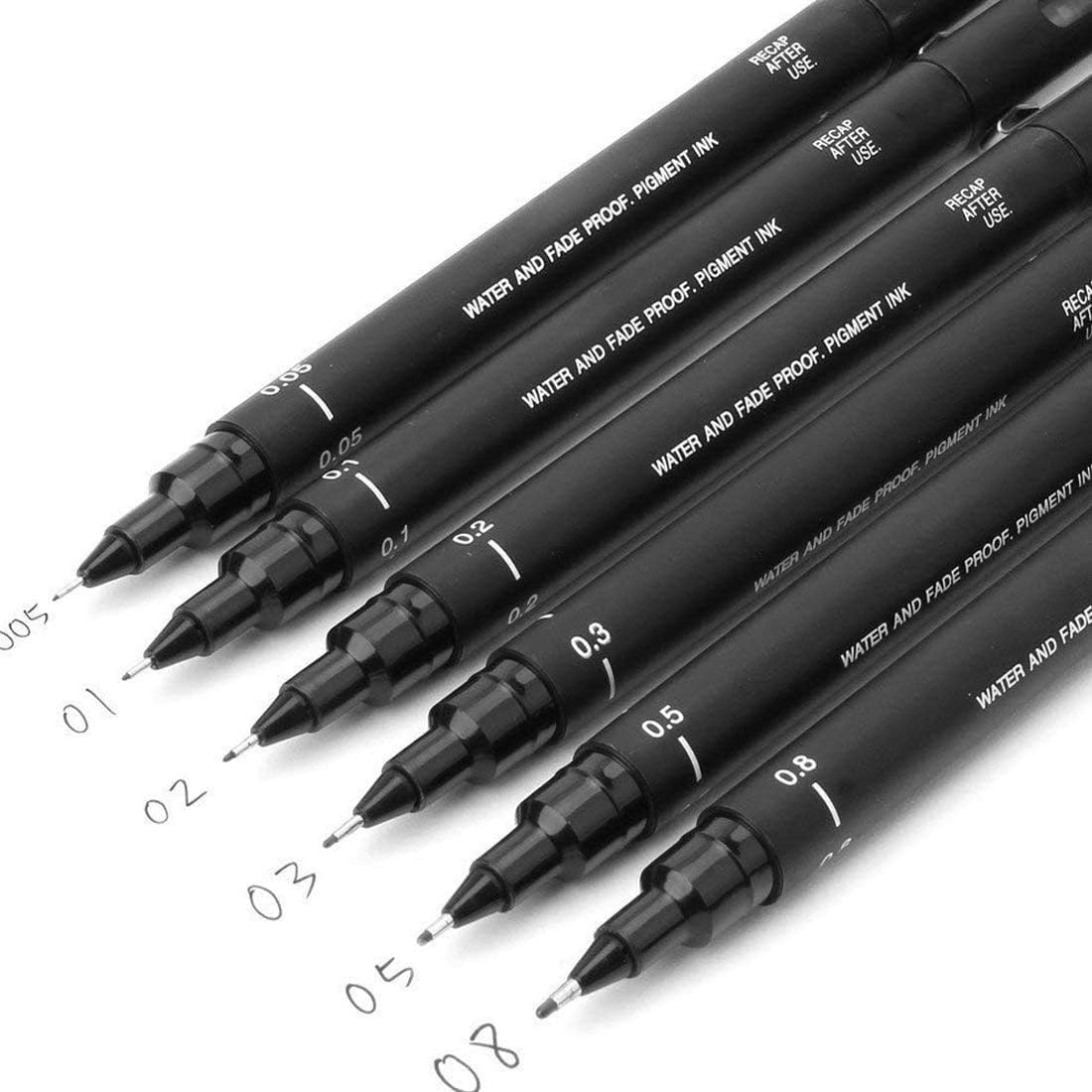 Uni Pin Fineliner Drawing Pen - 9 Grades - Black Ink
