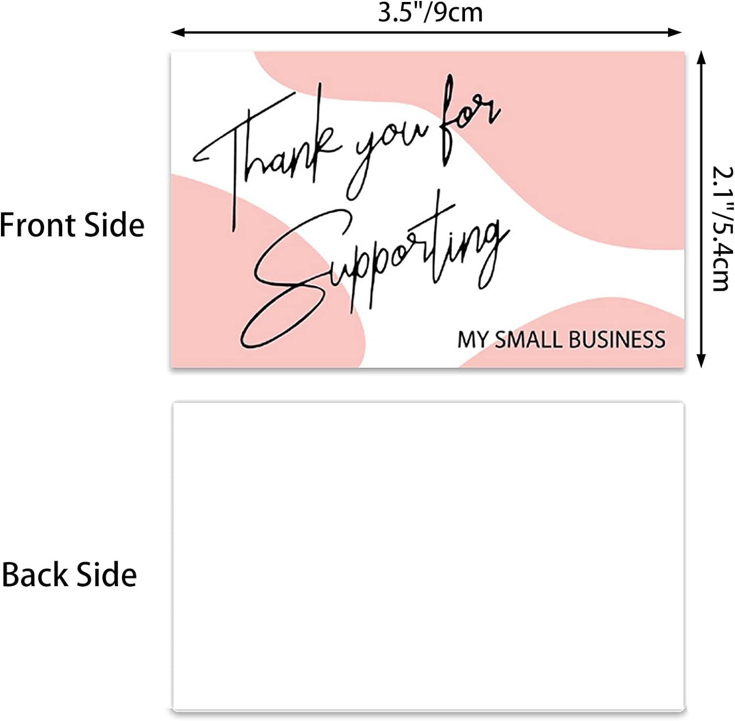 300PCS Thank You For Supporting My Business Cards Pink