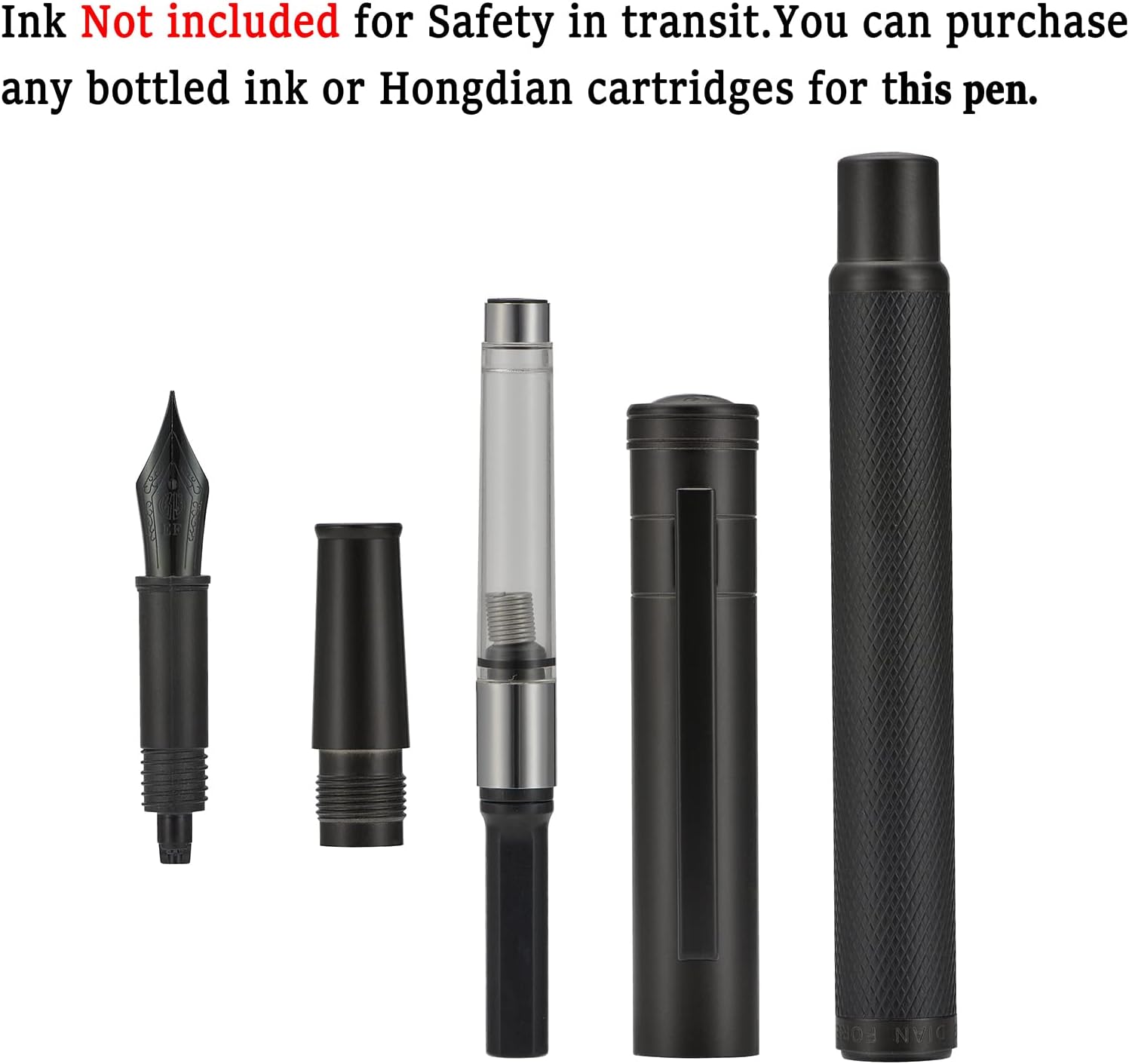 Hongdian Matte Black/Silver Forest Fountain Pen