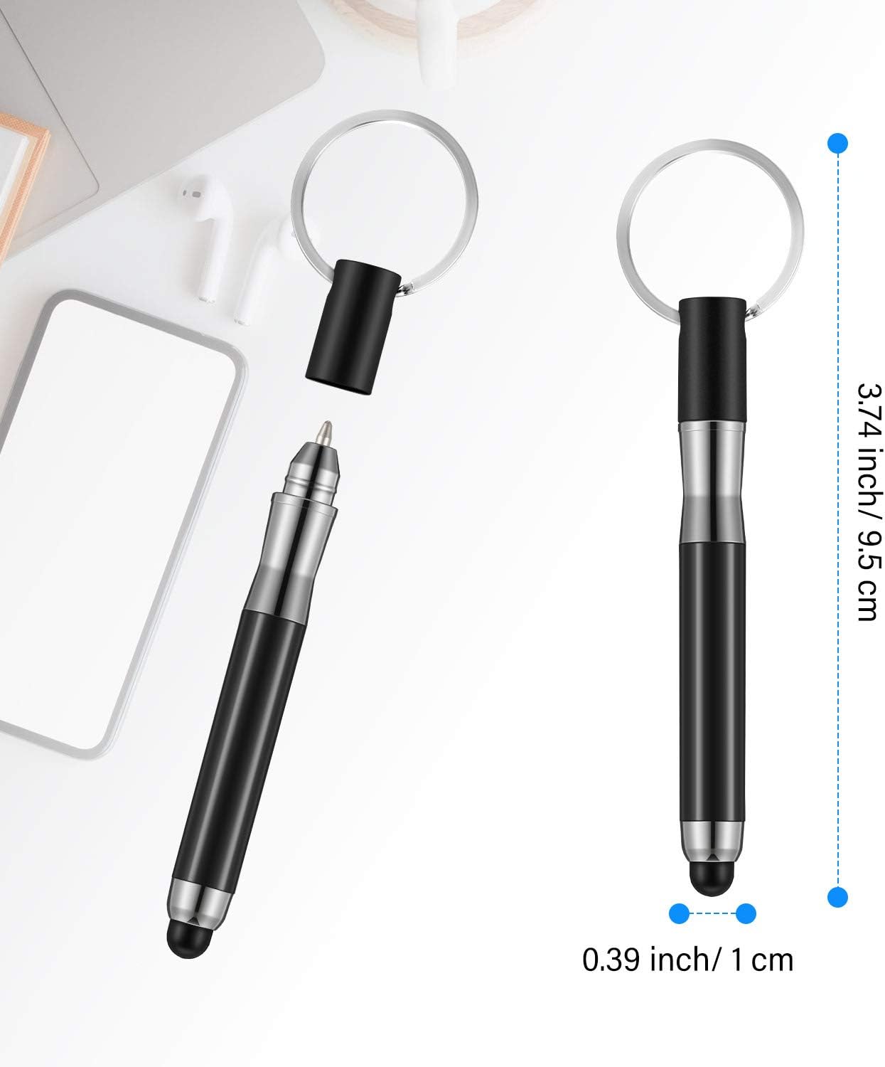 4Pcs Mini Stylus Pen with Keyring Loop