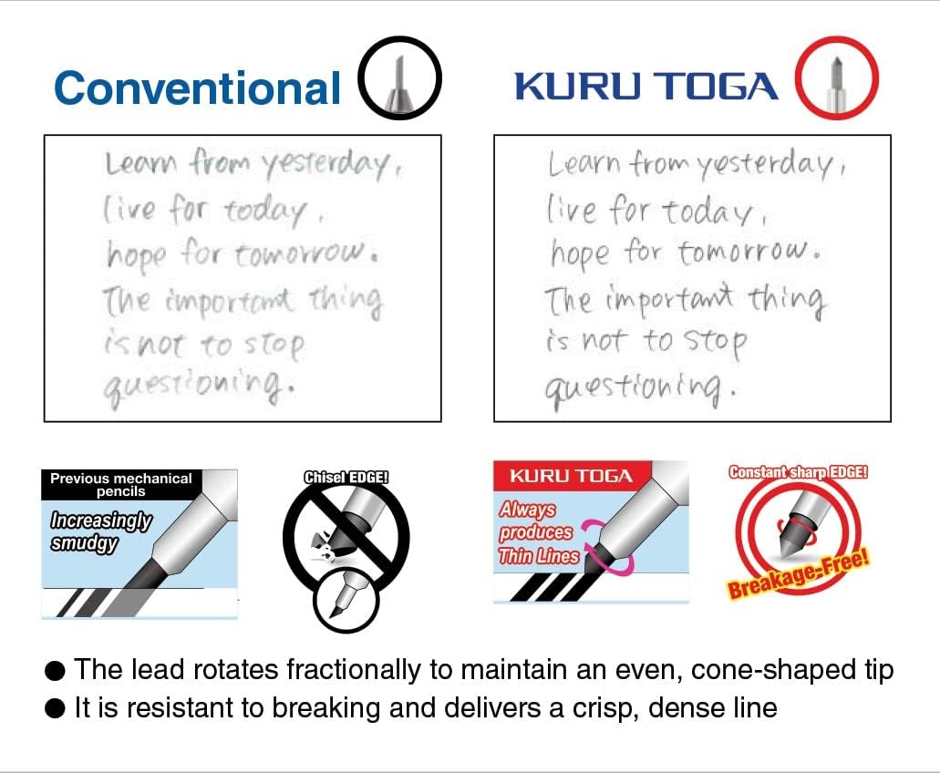 Uni Kuru Toga Roulette Mechanical Pencil,0.5 mm Silver Body