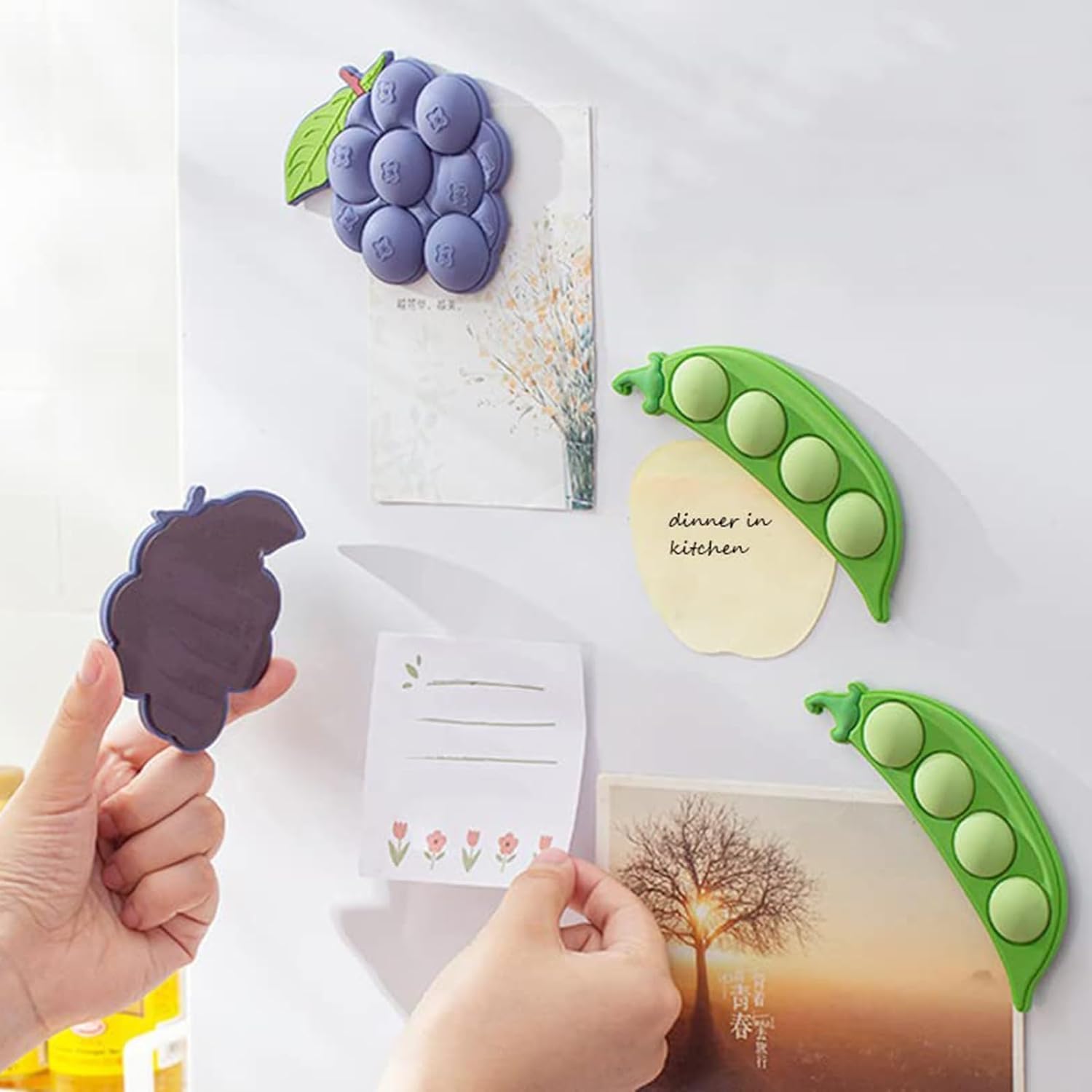 Blueberry and Pea Refrigerator Creative Fridge Magnets