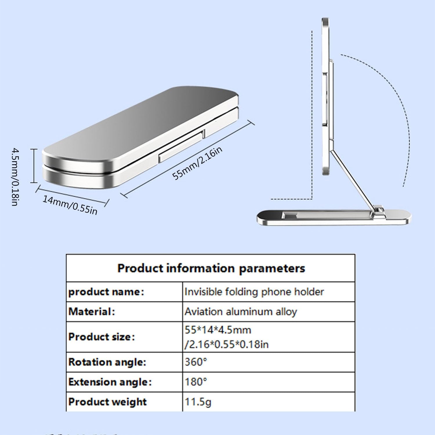 360 °Rotating Foldable Aluminum Alloy Mobile Phone Holder