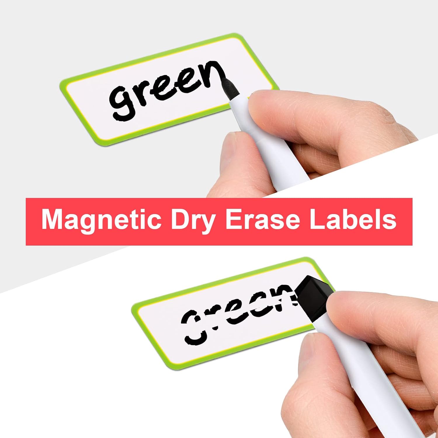 40 Pack Magnetic Dry Erase Labels Name Plate Tags Stickers 10x5cm