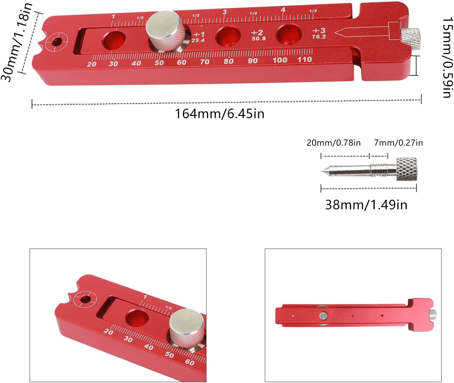 Aluminum Woodworking Compass Scriber Circle Ruler 164MM