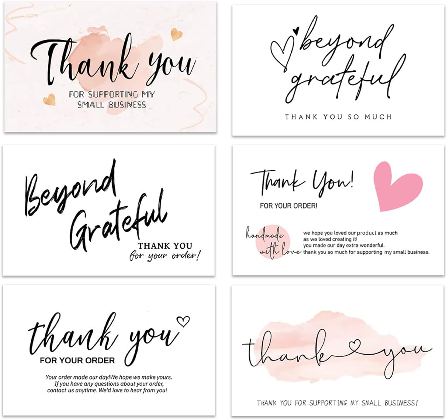 300PCS Thank You For Supporting My Business Cards White