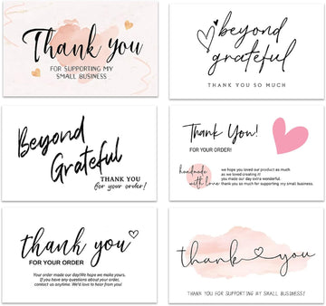 300PCS Thank You For Supporting My Business Cards White