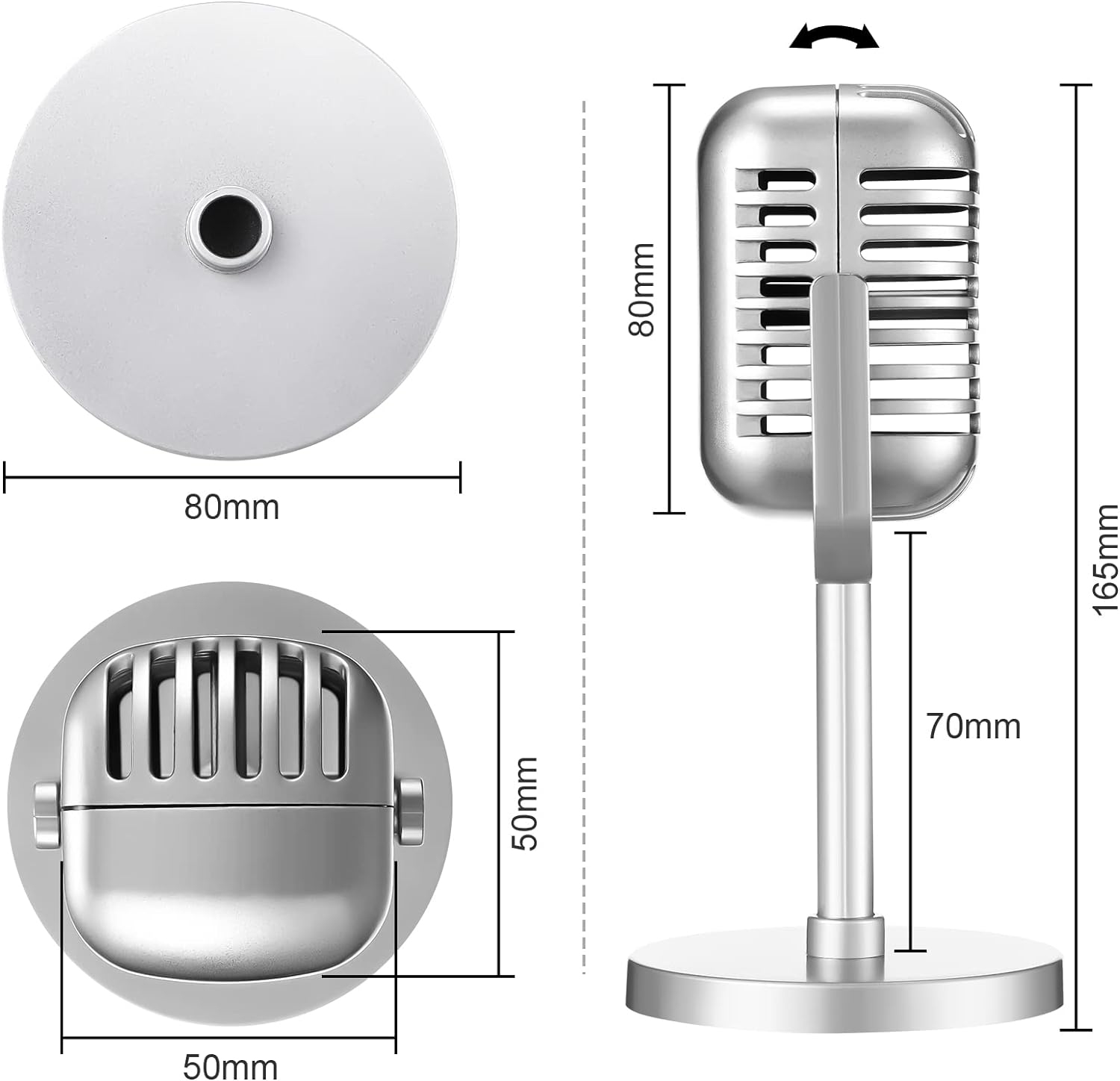 2pcs Retro Microphone Props Model Plastic Fake Microphone Decor